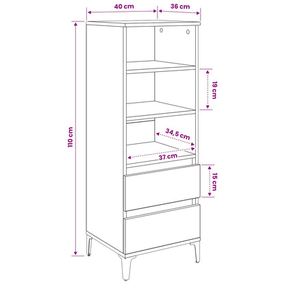Highboard Old Wood 40 x 36 x 110 cm Engineered Wood