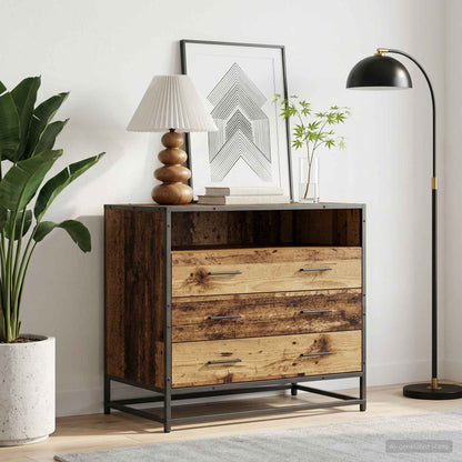Drawer Cabinet 3-Drawer Old wood 70 x 41 x 70 cm