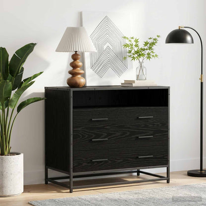 Drawer Cabinet 3-Drawer Black oak 70 x 41 x 70 cm