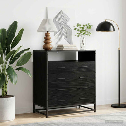 Drawer Cabinet 4-Drawer Black oak 70 x 41 x 83.5 cm