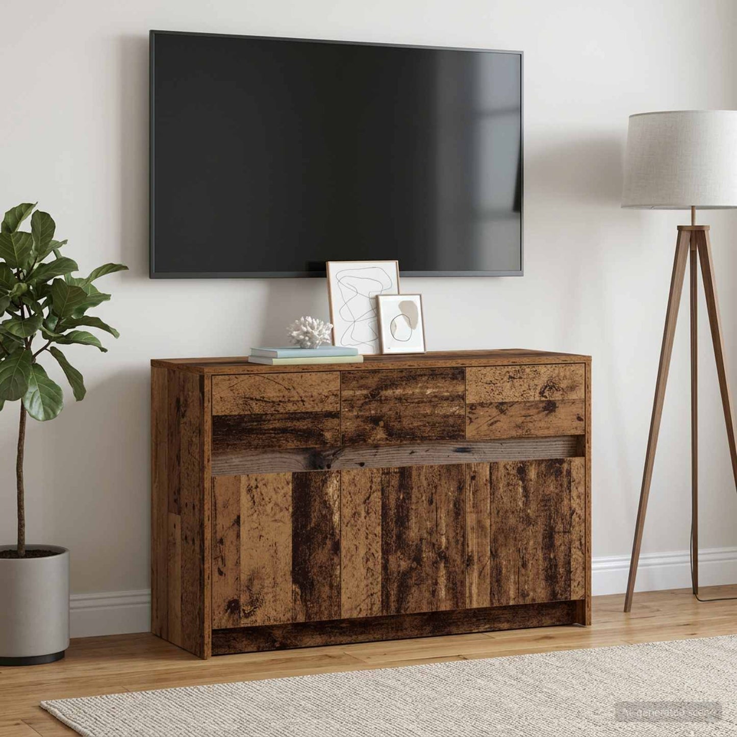 TV Cabinet 91 x 34 x 61 cm Old Wood Engineered Wood