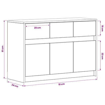 TV Cabinet 91 x 34 x 61 cm Old Wood Engineered Wood