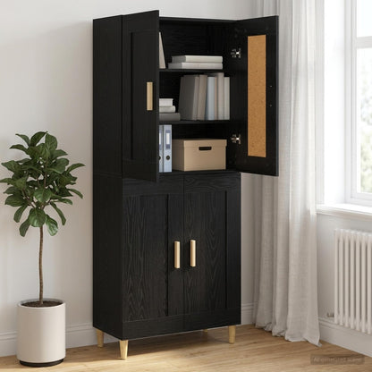 Sideboard Black Oak 69.5 x 34 x 90 cm Engineered Wood
