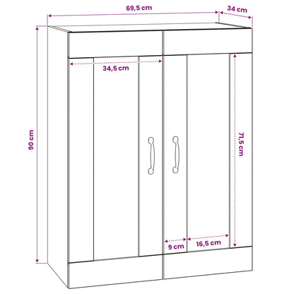 Wall Cabinet Old Wood 69.5 x 34 x 90 cm Engineered Wood