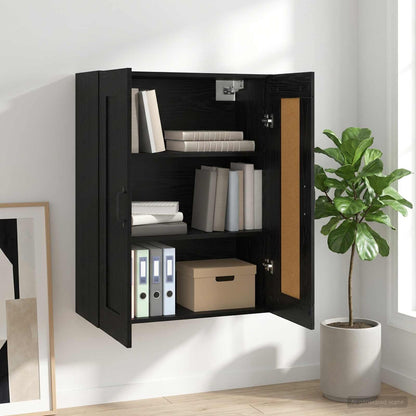 Wall Cabinet Black Oak 69.5 x 34 x 90 cm Engineered Wood