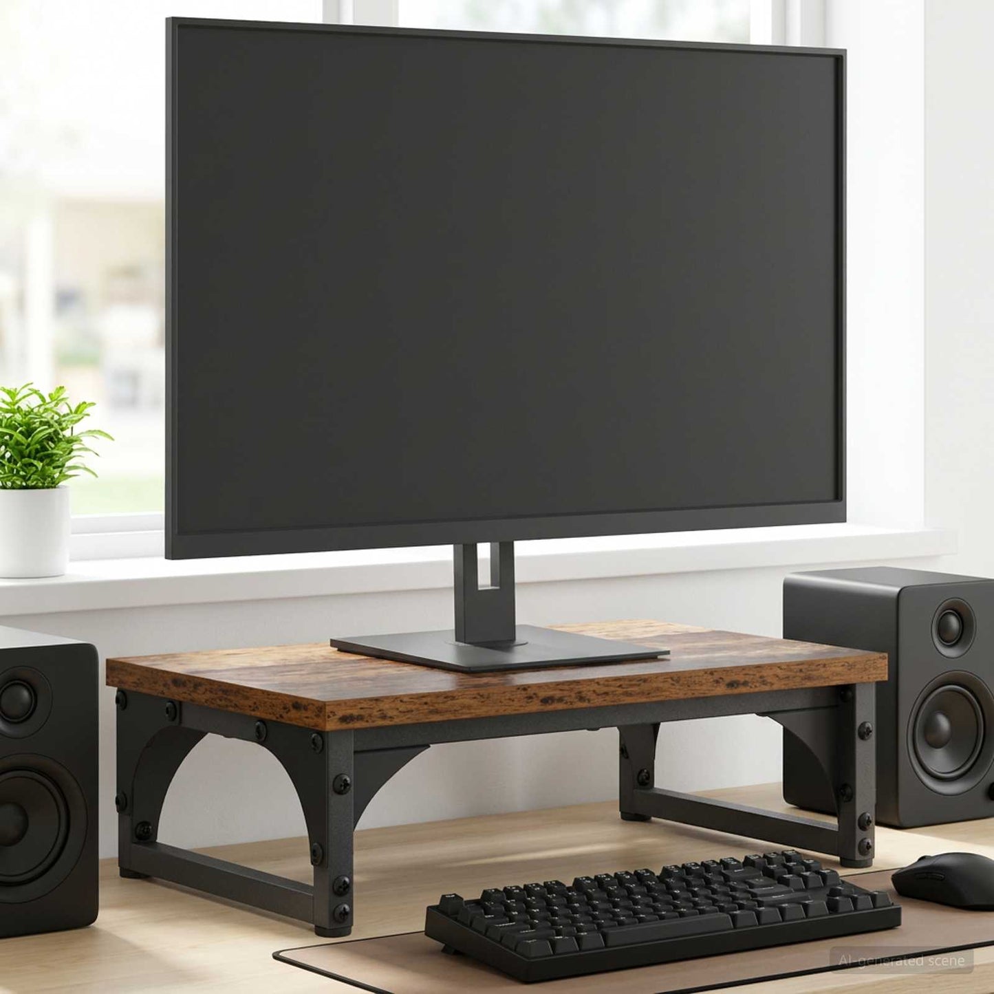 Monitor Stand Old Wood 37 x 23 x 14 cm Engineered Wood