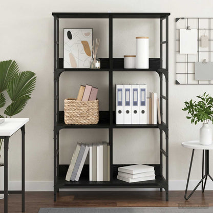 Bookshelf 4-Tier 78.5 x 33 x 117.5 cm metal PB Black oak