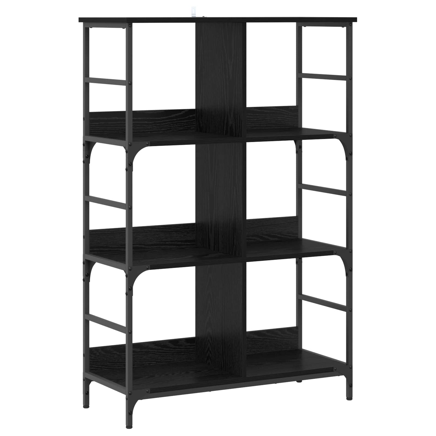 Bookshelf Black oak 78.5 x 33 x 117.5 cm metal PB