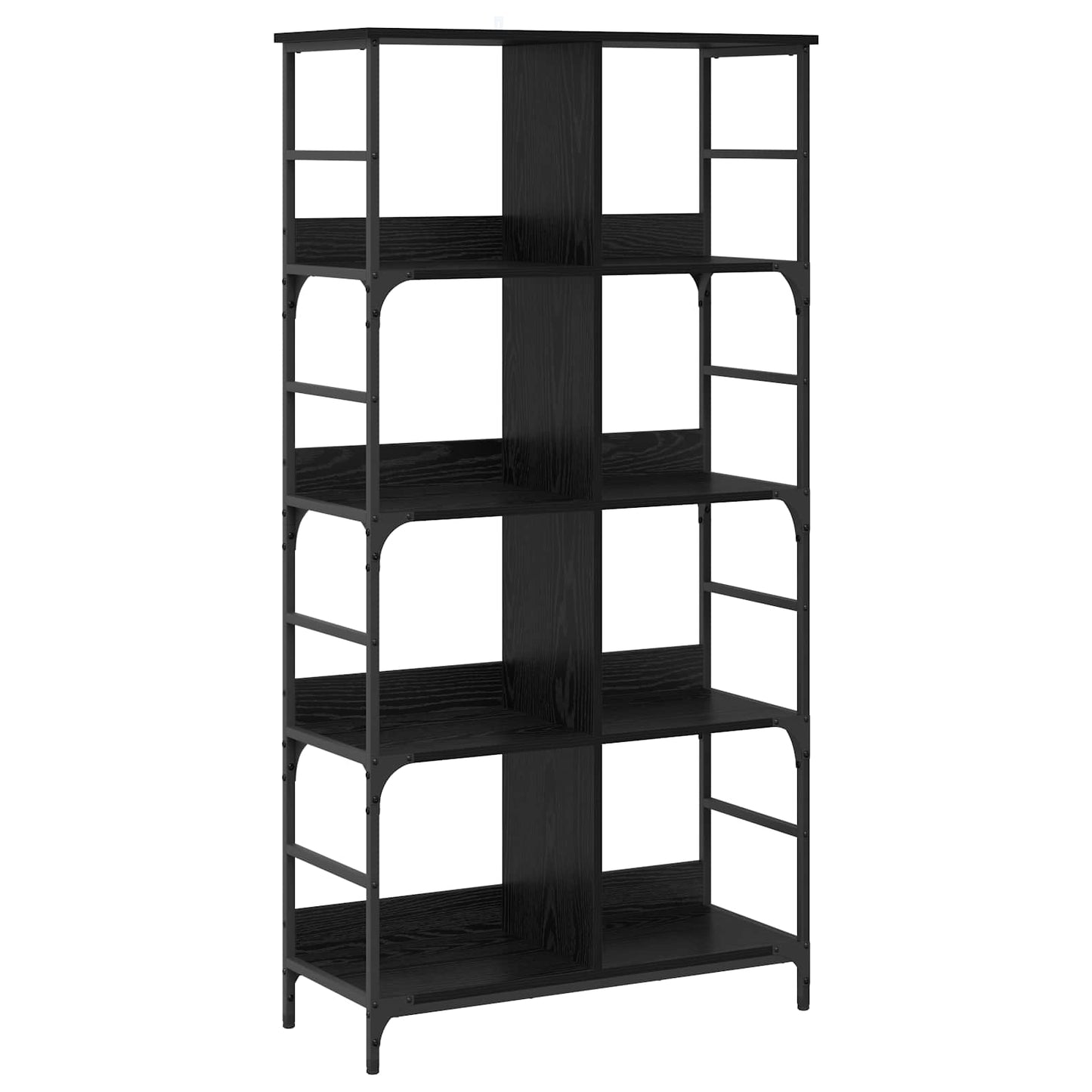 Bookshelf Black oak 78.5 x 33 x 153 cm metal PB