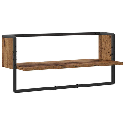 Wall Shelf Wall-Mounted Old wood 65 x 25 x 30 cm metal PB
