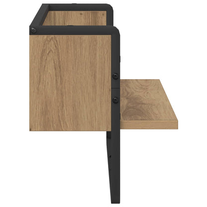 Wall Shelf Wall-Mounted Artisan oak 65 x 25 x 30 cm metal PB