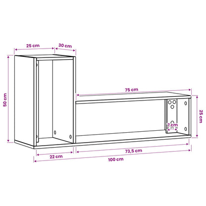 TV Cabinet 100 x 30 x 50 cm Old Wood Engineered Wood