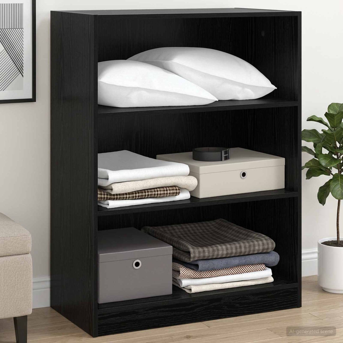Wardrobe Black oak 77 x 48 x 102 cm Engineered Wood