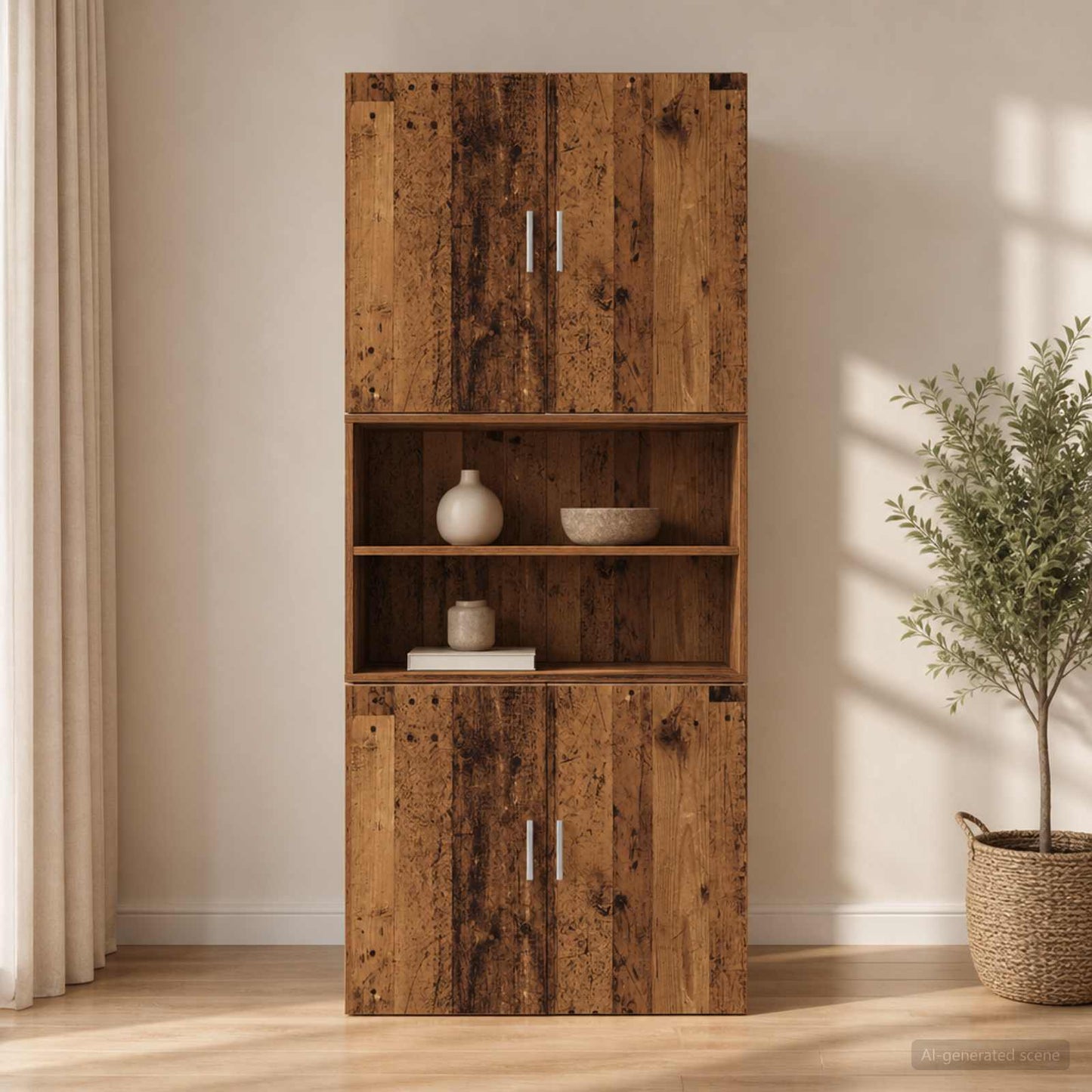 Wall Cabinet Old Wood 80 x 42.5 x 64 cm Engineered Wood