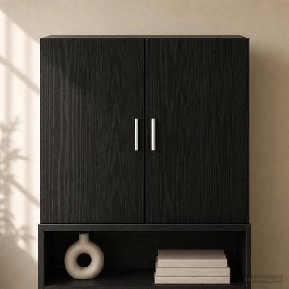 Wall Cabinet Black Oak 80 x 42.5 x 64 cm Engineered Wood