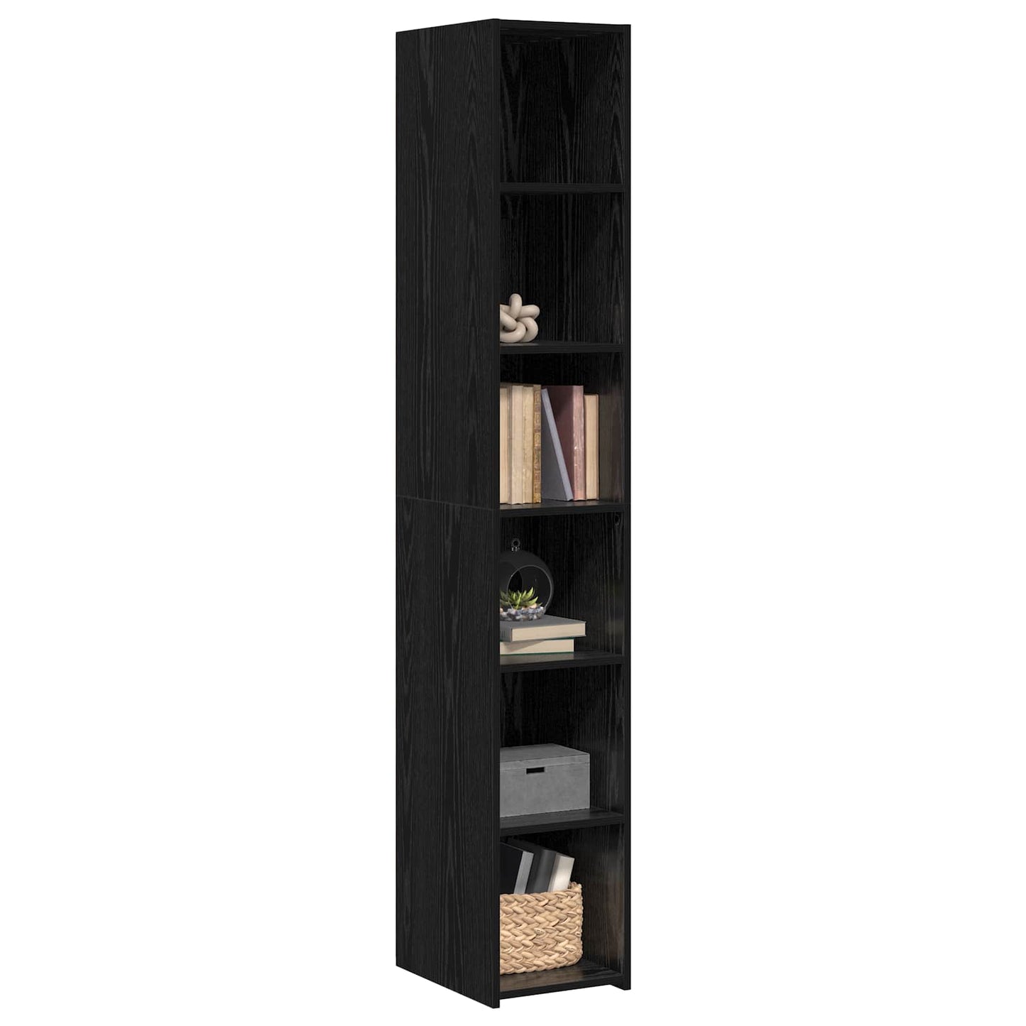 Highboard Black Oak 30 x 41 x 185 cm Engineered Wood
