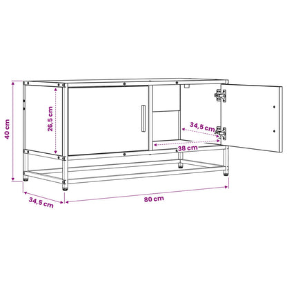 TV Cabinet 80 x 34.5 x 40 cm Black Oak Engineered Wood