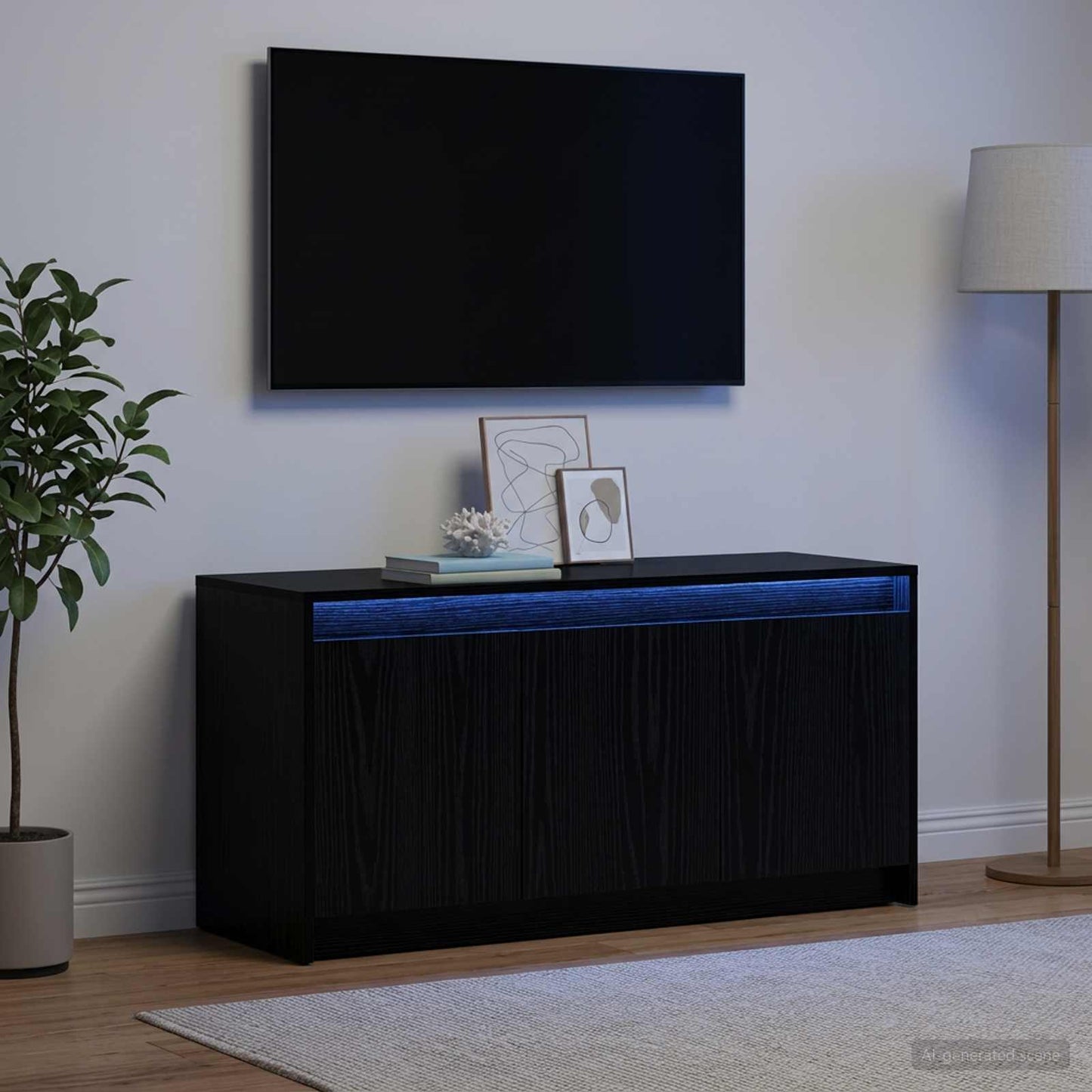 TV Cabinet 100 x 34 x 50 cm Black Oak Engineered Wood