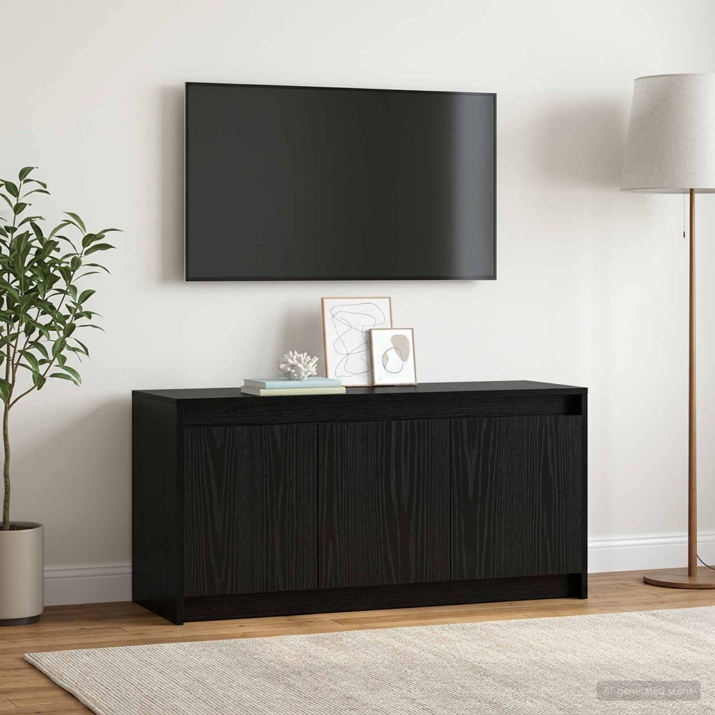 TV Cabinet 100 x 34 x 50 cm Black Oak Engineered Wood