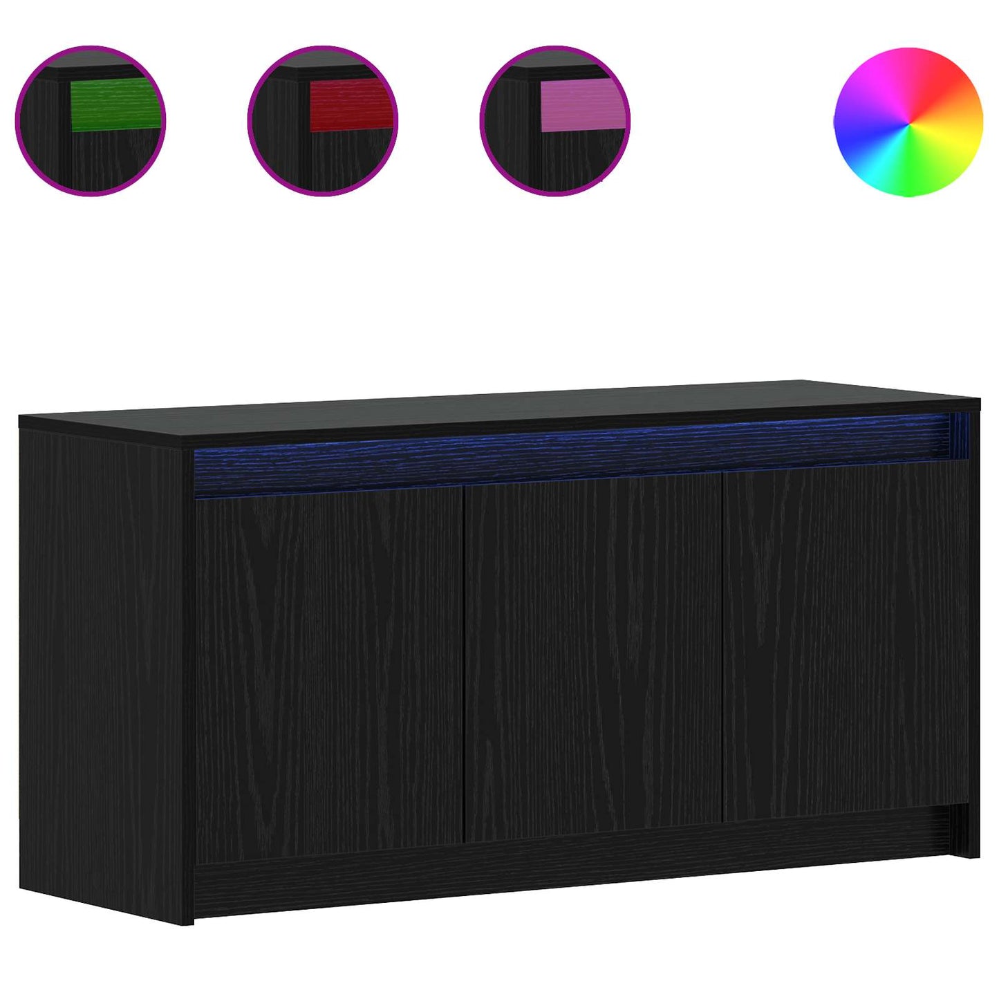 TV Cabinet 100 x 34 x 50 cm Black Oak Engineered Wood