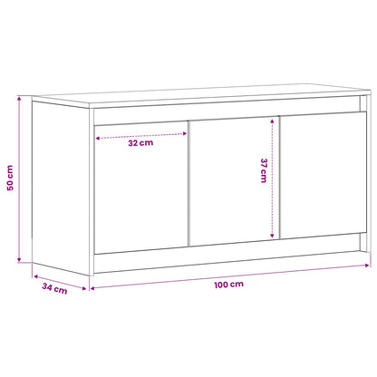 TV Cabinet 100 x 34 x 50 cm Black Oak Engineered Wood