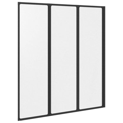 Foldable Shower Screen Black and Full Frost 132 x 2 x 140 cm