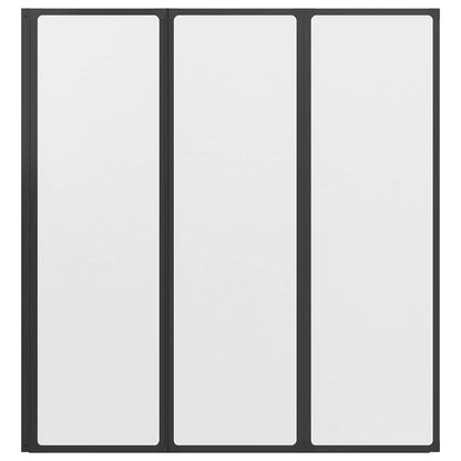 Foldable Shower Screen Black and Full Frost 132 x 2 x 140 cm