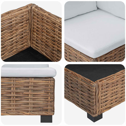 Corner Sofa with Cushions GENDT Natural Rattan Natural