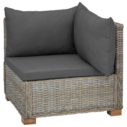 Corner Sofa with Cushions GENDT Natural Rattan Kubu Grey