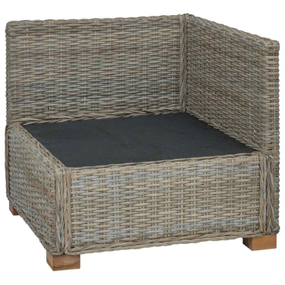 Corner Sofa with Cushions GENDT Natural Rattan Kubu Grey