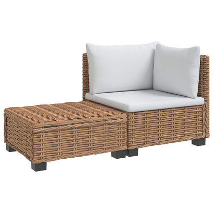2 pcs Rattan Lounge Set with Cushions GENDT Natural Rattan