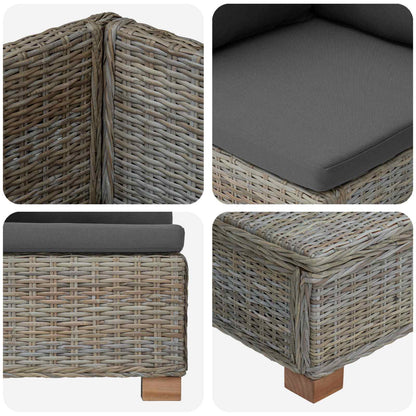2 pcs Rattan Lounge Set with Cushions GENDT Natural Rattan