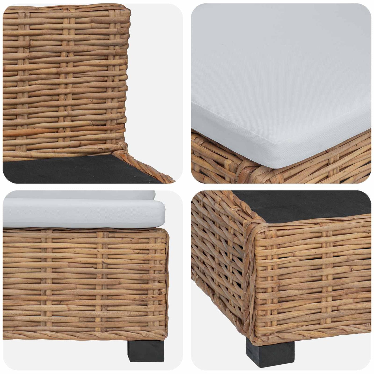 2 pcs Rattan Lounge Set with Cushions GENDT Natural Rattan