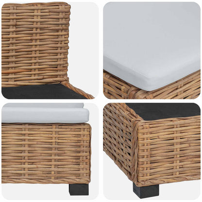 2 pcs Rattan Lounge Set with Cushions GENDT Natural Rattan