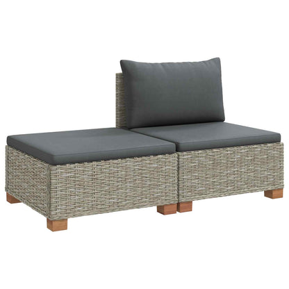 2 pcs Rattan Lounge Set with Cushions GENDT Natural Rattan