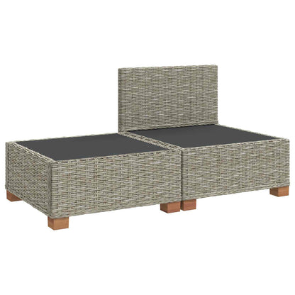 2 pcs Rattan Lounge Set with Cushions GENDT Natural Rattan