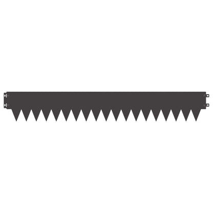 Lawn Edging 30 pcs 103 x 15 cm metal Black