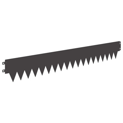 Lawn Edging 50 pcs 103 x 15 cm metal Black