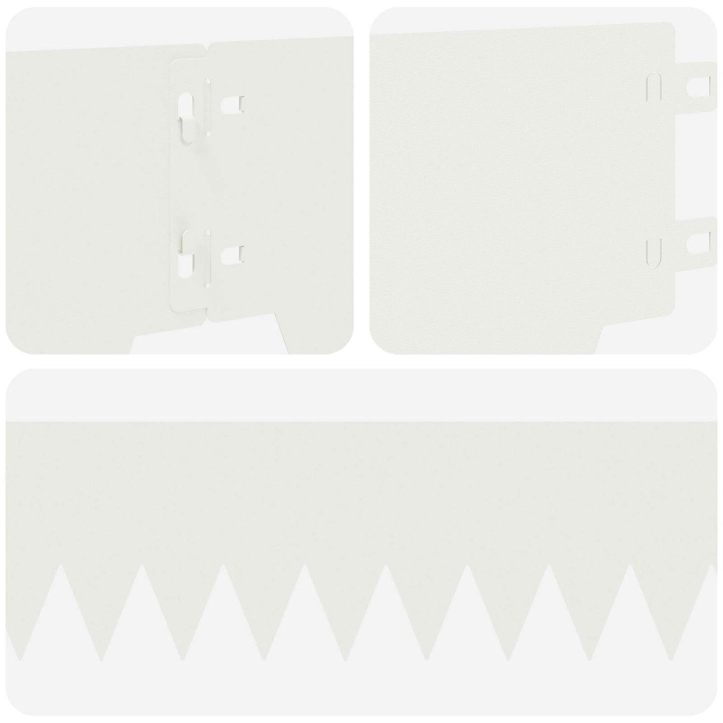 Lawn Edging 10 pcs 103 x 15 cm metal White