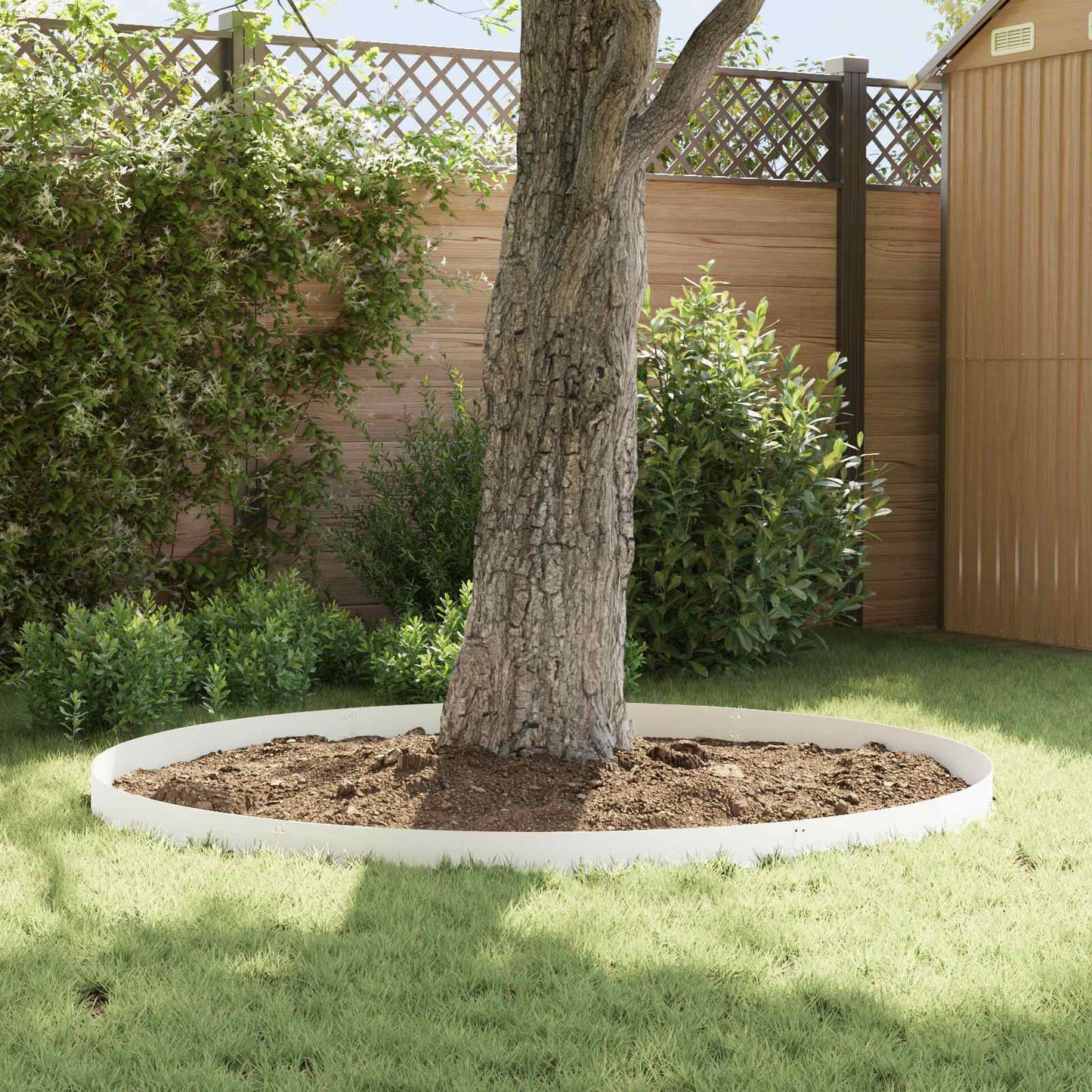 Lawn Edging 50 pcs 103 x 15 cm metal White