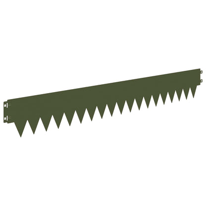 Lawn Edging 10 pcs 103 x 15 cm metal Olive Green