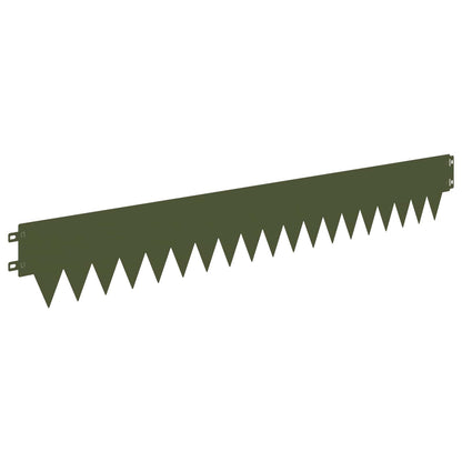 Lawn Edging 30 pcs 103 x 15 cm metal Olive Green