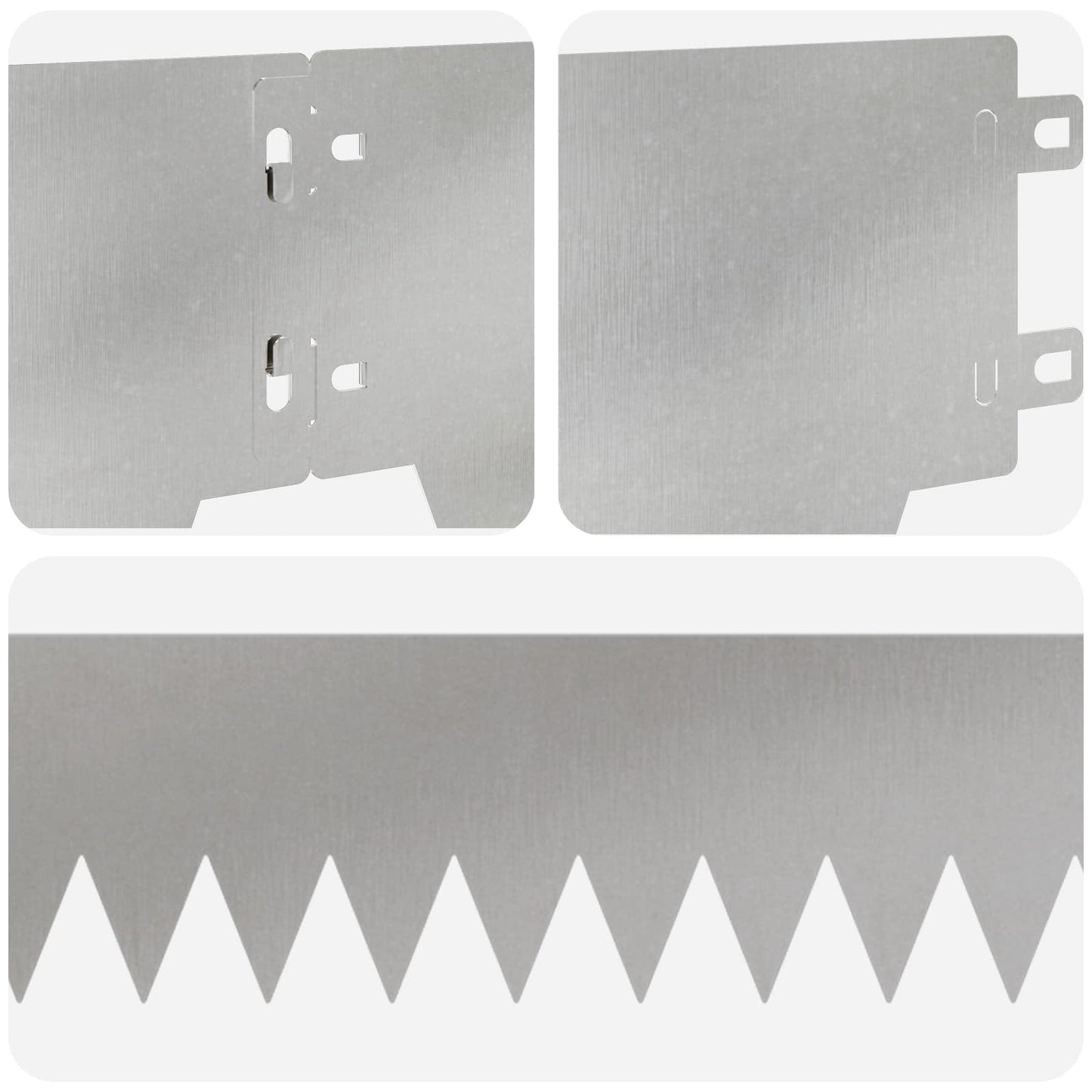 Lawn Edging 10 pcs 103 x 15 cm metal Silver