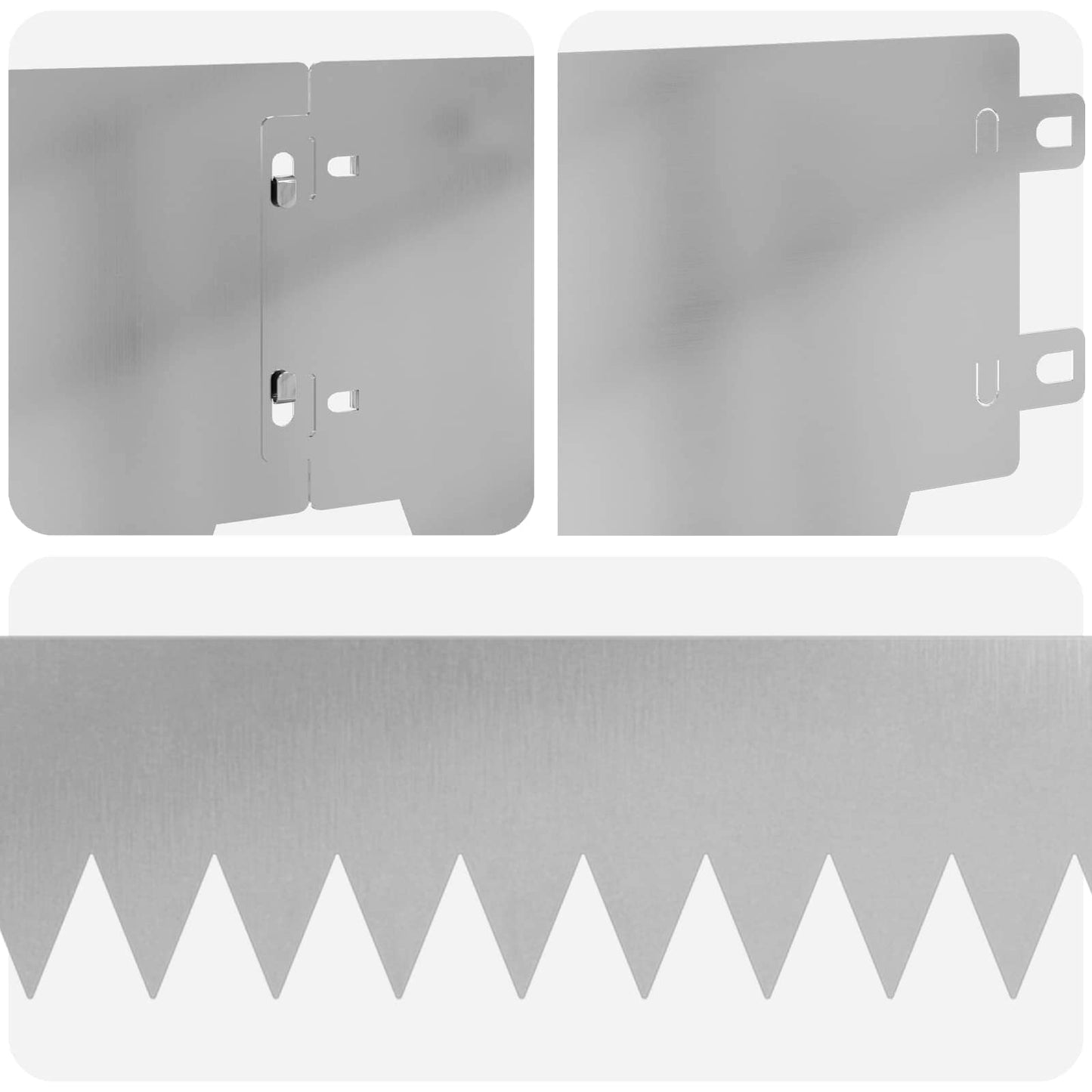 Lawn Edging 50 pcs 103 x 15 cm metal Silver