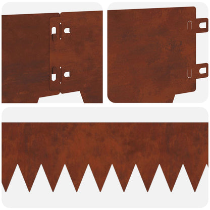 Lawn Edging 30 pcs 103 x 15 cm metal Rusty