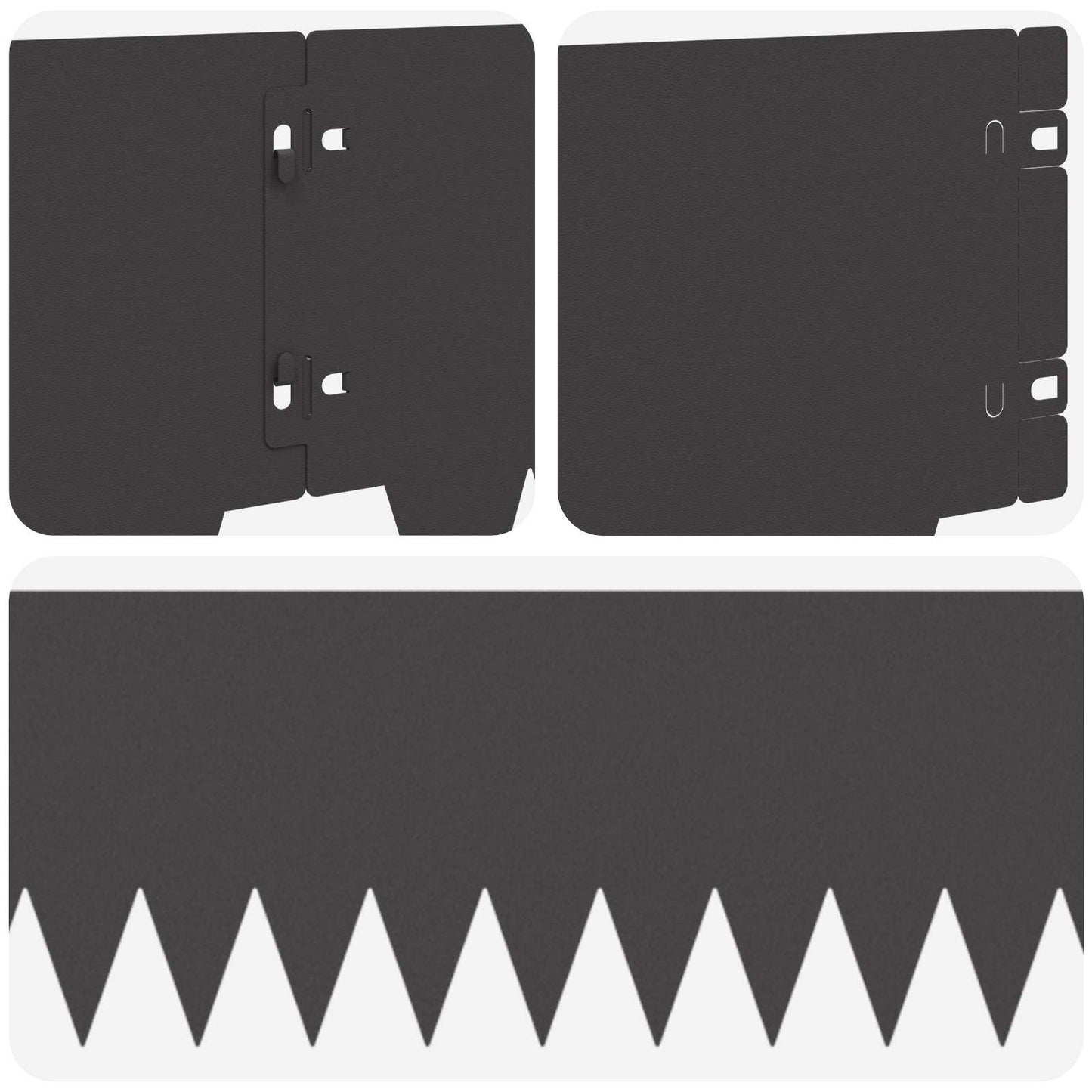 Lawn Edging 10 pcs 103 x 20 cm metal Black