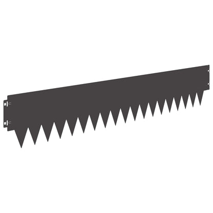 Lawn Edging 10 pcs 103 x 20 cm metal Black