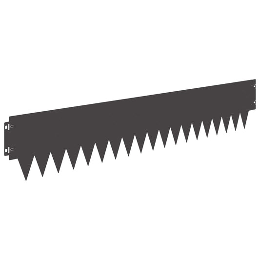 Lawn Edging 30 pcs 103 x 20 cm Steel Black