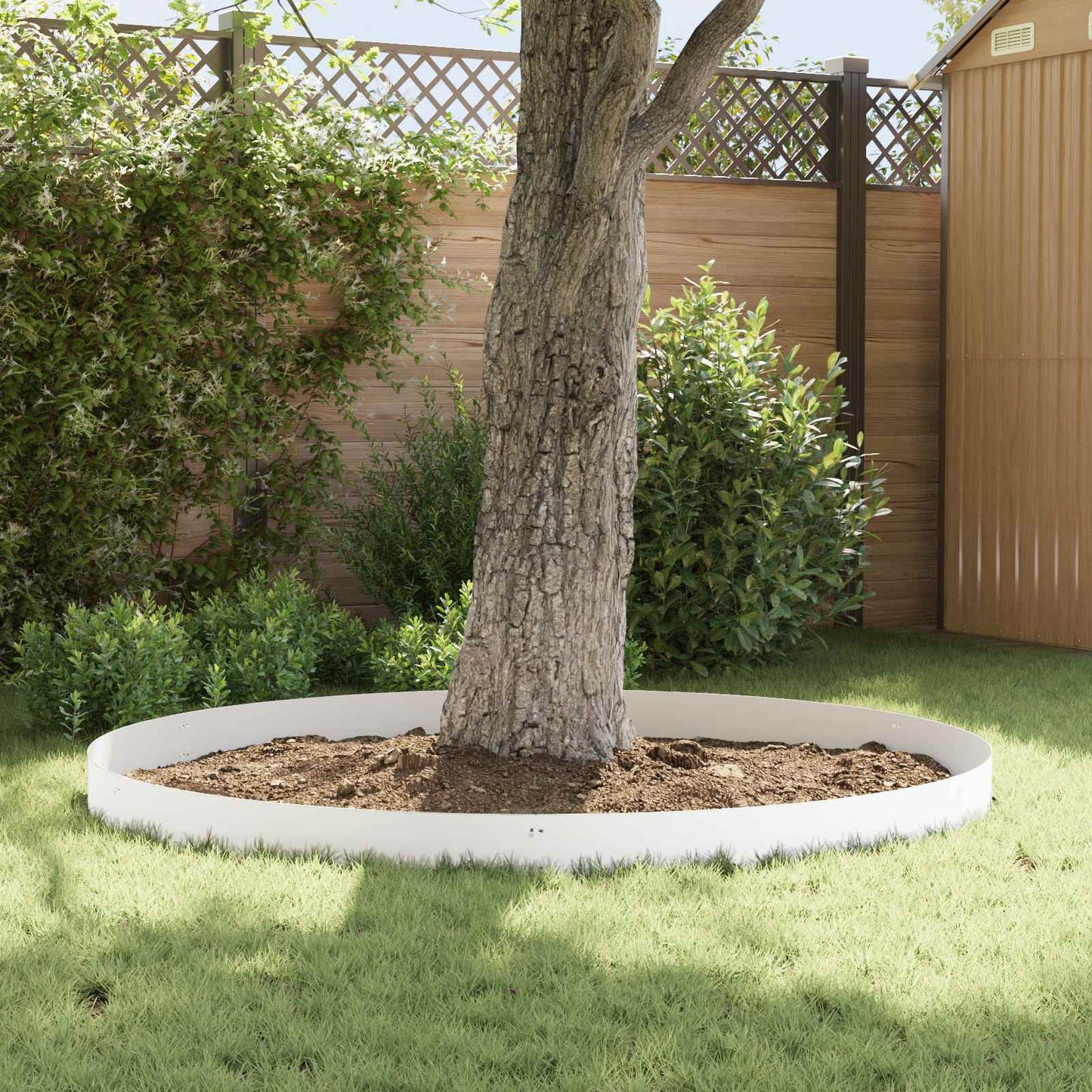 Lawn Edging 20 pcs 103 x 20 cm metal White