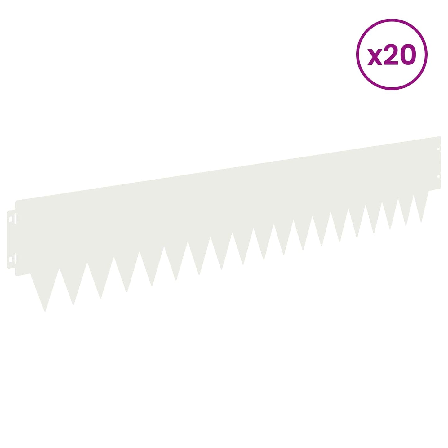 Lawn Edging 20 pcs 103 x 20 cm metal White